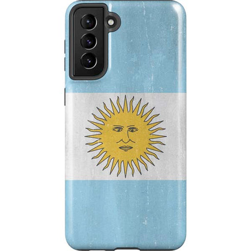 Argentina Flag Distressed Galaxy S21 FE Pro Case